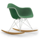 Eames Plastic Armchair RE RAR with Upholstery, Emerald, With full upholstery, Green / ivory, White, White/yellowish maple