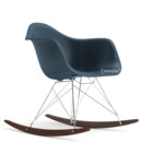 Eames Plastic Armchair RE RAR, Sea blue, Chrome-plated, Dark maple