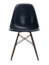 Eames Fiberglass Chair DSW, Eames navy blue, Dark maple