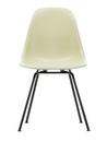 Eames Fiberglass Chair DSX, Eames parchment, Powder-coated basic dark smooth