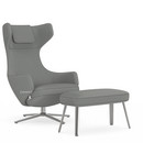 Grand Repos, Chair Grand Repos & Panchina, Fabric Cosy 2 Pebble Grey, 46 cm, Polished