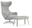 Grand Repos, Chair Grand Repos & Panchina, Fabric Dumet pebble melange, 46 cm, Polished