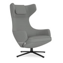 Grand Repos, Chair Grand Repos, Fabric Cosy 2 Pebble Grey, 46 cm, Basic dark