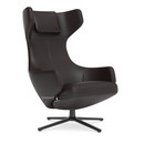 Grand Repos, Chair Grand Repos, Leather Premium F chocolate, 41 cm, Basic dark