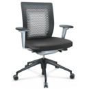 ID Air, Basic dark, Plano fabric-69 dark grey, Soft grey, 5 star foot , basic dark plastic, With 3D-armrests, Hard castors for carpets