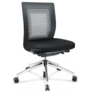 ID Air, Basic dark, Plano fabric-66 nero, Basic dark, 5 star foot, polished aluminium, Without armrests, Hard castors for carpets