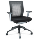 ID Air, Basic dark, Plano fabric-66 nero, Soft grey, 5 star foot , basic dark plastic, With 2D armrests, Hard castors for carpets