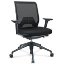 ID Mesh, FlowMotion-with tilt mechanism, with seat depth adjustment, With 2D armrests, 5 star foot , basic dark plastic, Basic dark, Plano seat cover, diamond mesh back, Nero, Hard castors for carpets