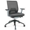 ID Mesh, FlowMotion-without tilt mechanism, without seat depth adjustment, With 2D armrests, 5 star foot , basic dark plastic, Soft grey, Silk mesh seat cover, diamond mesh back, Asphalt, Soft castors for hard floor surfaces