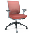 ID Mesh, FlowMotion-with tilt mechanism, with seat depth adjustment, With 3D-armrests, 5 star foot , basic dark plastic, Soft grey, Silk mesh seat cover, diamond mesh back, Brick, Soft castors for hard floor surfaces