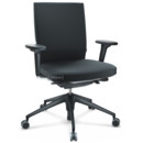 ID Soft, FlowMotion-with tilt mechanism, with seat depth adjustment, With 2D armrests, 5 star foot , basic dark plastic, Basic dark, Silk mesh seat and back, Nero, Hard castors for carpets