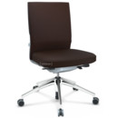 ID Soft, FlowMotion-without tilt mechanism, without seat depth adjustment, Without armrests, 5 star foot, polished aluminium, Soft grey, Seat and back Plano, Brown, Hard castors for carpets