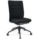 ID Trim, With lumbar support, FlowMotion-with tilt mechanism, with seat depth adjustment, Without armrests, 5 star foot , basic dark plastic, Seat and back Plano, Nero, Soft castors for hard floor surfaces