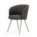 Mikado Armchair, Aluminium powder coated chalk, Dumet, Fabric Dumet sierra grey melange, Felt pads for hard floor surfaces