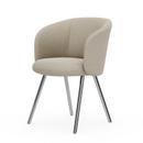 Mikado Armchair, Aluminium polished, Nubia, Cream / pearl, Felt pads for hard floor surfaces