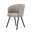 Mikado Armchair, Aluminium powder coated basic dark, Plano, Parchment / cream white, Felt pads for hard floor surfaces