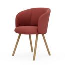 Mikado Armchair, Natural oak, Plano, Poppy red / champagner, Glides for carpets