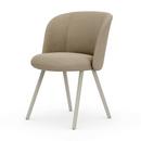 Mikado Side Chair, Aluminium powder coated chalk, Dumet, Beige melange, Glides for carpets