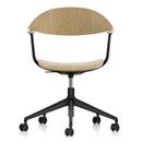 Mynt Office Swivel Chair five-star base, Natural oak, protective varnish, Without upholstery, Without upholstery, Deep black, Hard castors for carpets