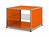 USM Haller - USM Haller Side Table with Side Panels, 50 cm, with interior glass panel, Pure orange RAL 2004