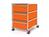 USM Haller - USM Haller Mobile Pedestal with 3 Drawers Type I (with Counterbalance), All compartments with a lock, Pure orange RAL 2004