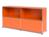 USM Haller - USM Haller Sideboard L, Customisable, Pure orange RAL 2004, Open, With 2 drop-down doors