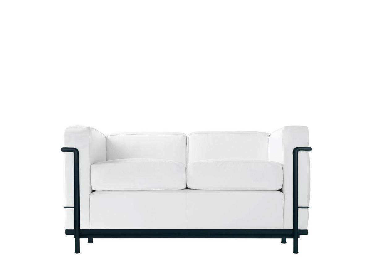 Geweldig Schat Tussen Cassina LC2 Sofa, Two-seater, Matt black lacqured, Leather Scozia, White by  Le Corbusier, Pierre Jeanneret, Charlotte Perriand, 1928 - Designer  furniture by smow.com