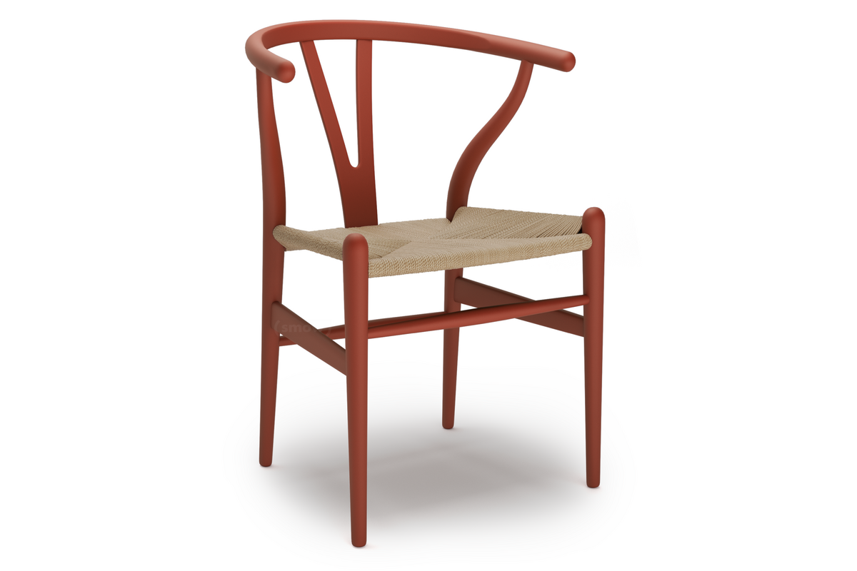 Hansen & Søn CH24 Wishbone Chair Soft Colours, Soft Red by Hans J. Wegner, 1950 - Designer furniture by smow.com