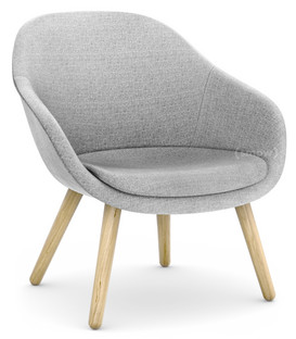 vanavond regering Opknappen Hay About A Lounge Chair Low AAL 82, Hallingdal - light grey, Lacquered  oak, With seat cushion by Hee Welling & HAY - Designer furniture by smow.com