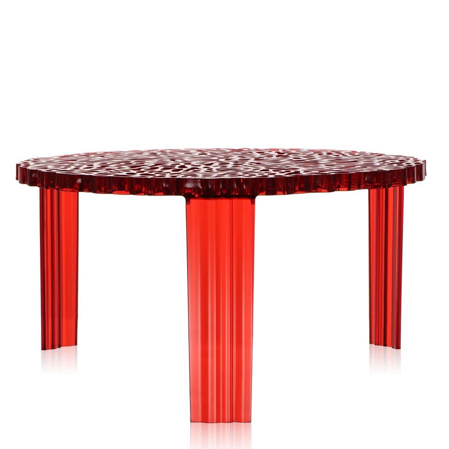T-Table, 28 cm, Transparent, Red | Kartell | Side Tables 