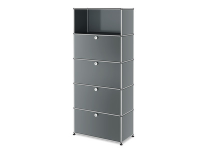 USM Haller Storage Unit M, Customisable, Mid grey RAL 7005, With drop-down  door, With drop-down door, With drop-down door, with extension door | USM  Haller | USM Haller Shelving & Sideboards -