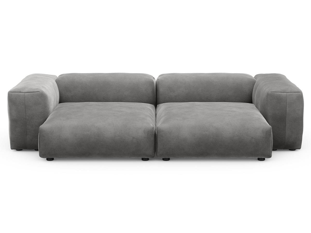 Grey velvet deals two seater sofa