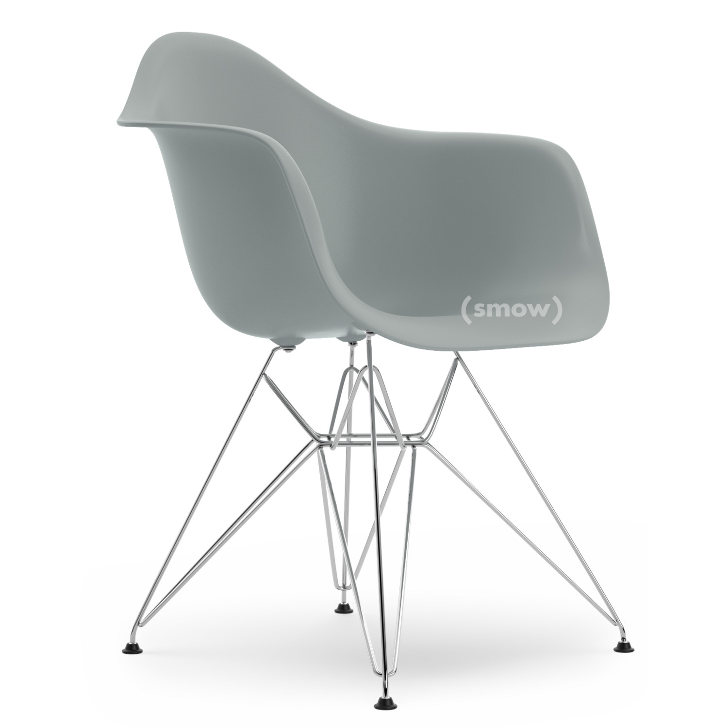 Hangen Het begin Marxistisch Vitra Eames Plastic Armchair DAR, Light grey, Without upholstery, Without  upholstery, Standard version - 43 cm, Chrome-plated by Charles & Ray Eames,  1950 - Designer furniture by smow.com
