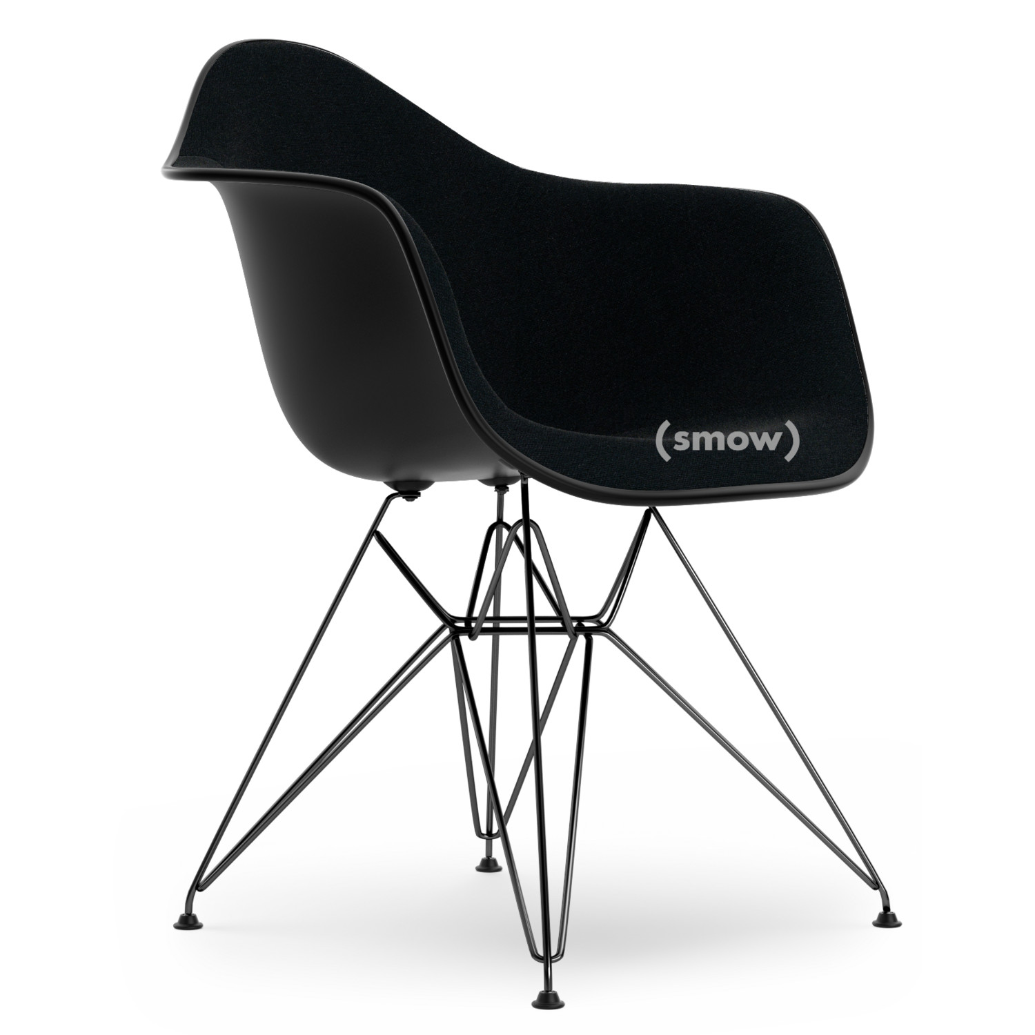 afvoer Vernederen Bandiet Vitra Eames Plastic Armchair DAR, Deep black, With full upholstery, Nero,  Standard version - 43 cm, Coated basic dark by Charles & Ray Eames, 1950 -  Designer furniture by smow.com