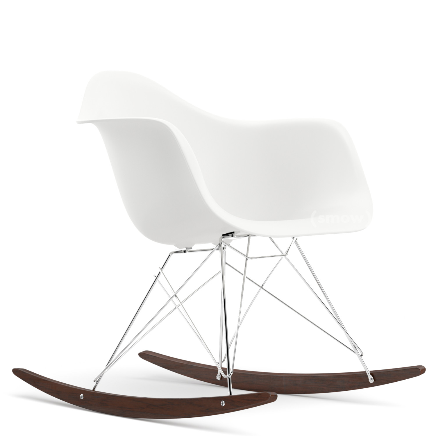 Vitra Eames Plastic Armchair Rar White New Height Chrome Plated Dark Maple By Charles Ray Eames 1950 Designer Furniture By Smow Com