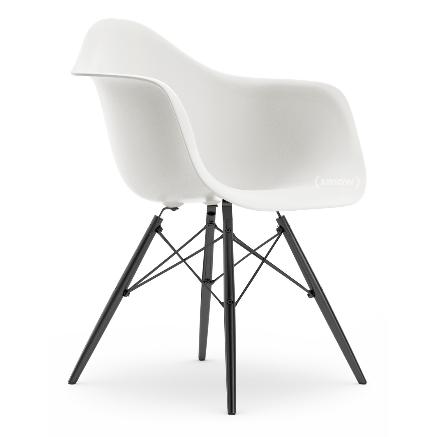binding vliegtuigen Stuiteren Vitra Eames Plastic Armchair DAW, White, Without upholstery, Without  upholstery, Standard version - 43 cm, Black maple by Charles & Ray Eames,  1950 - Designer furniture by smow.com