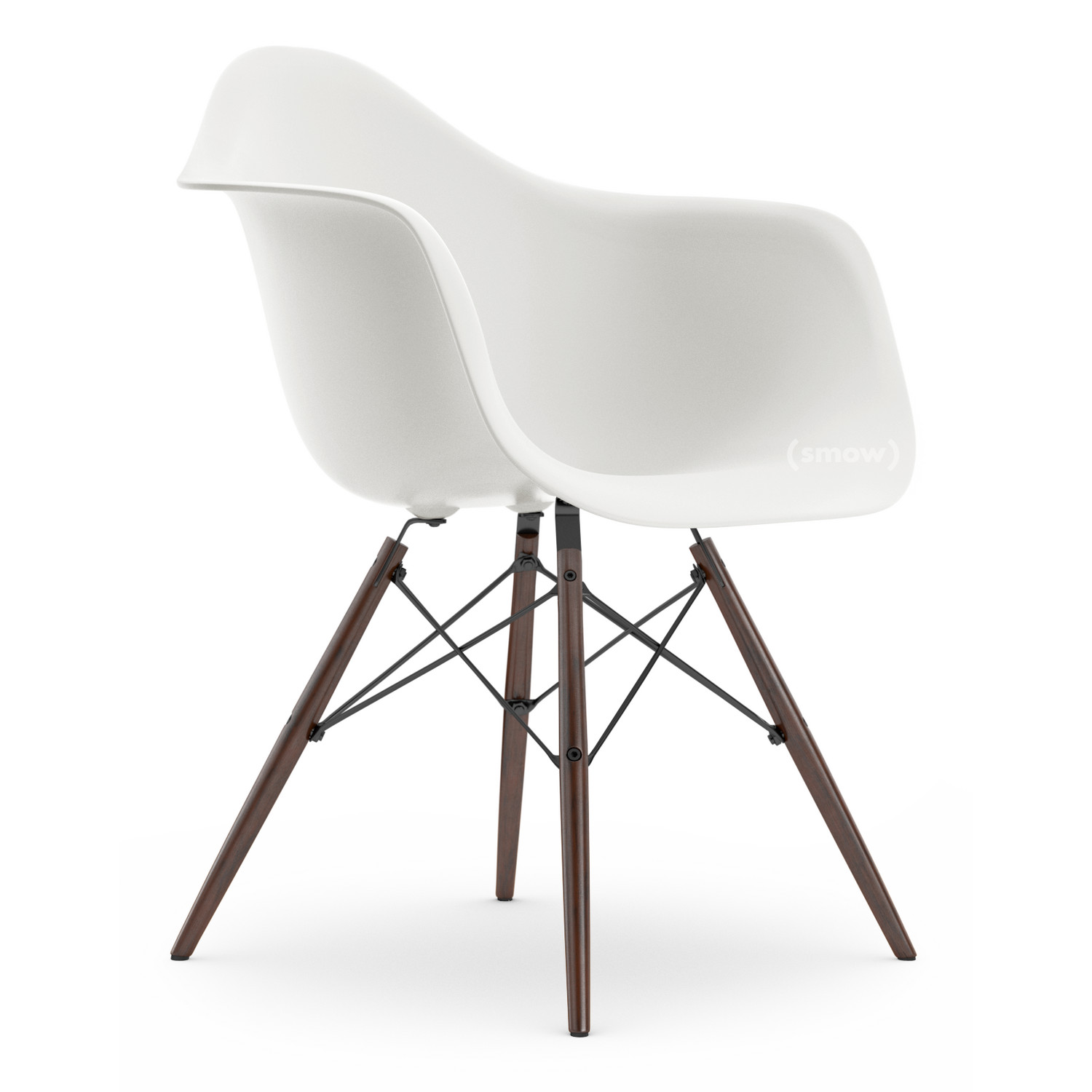 baden Groene achtergrond Snoep Vitra Eames Plastic Armchair DAW, White, Without upholstery, Without  upholstery, Standard version - 43 cm, Dark maple by Charles & Ray Eames,  1950 - Designer furniture by smow.com