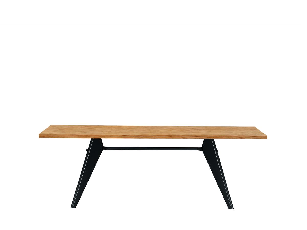Kleverig Uitleg composiet Vitra EM Table, 220 x 90 cm, Natural oak solid, oiled, Deep black by Jean  Prouvé, 1950 - Designer furniture by smow.com