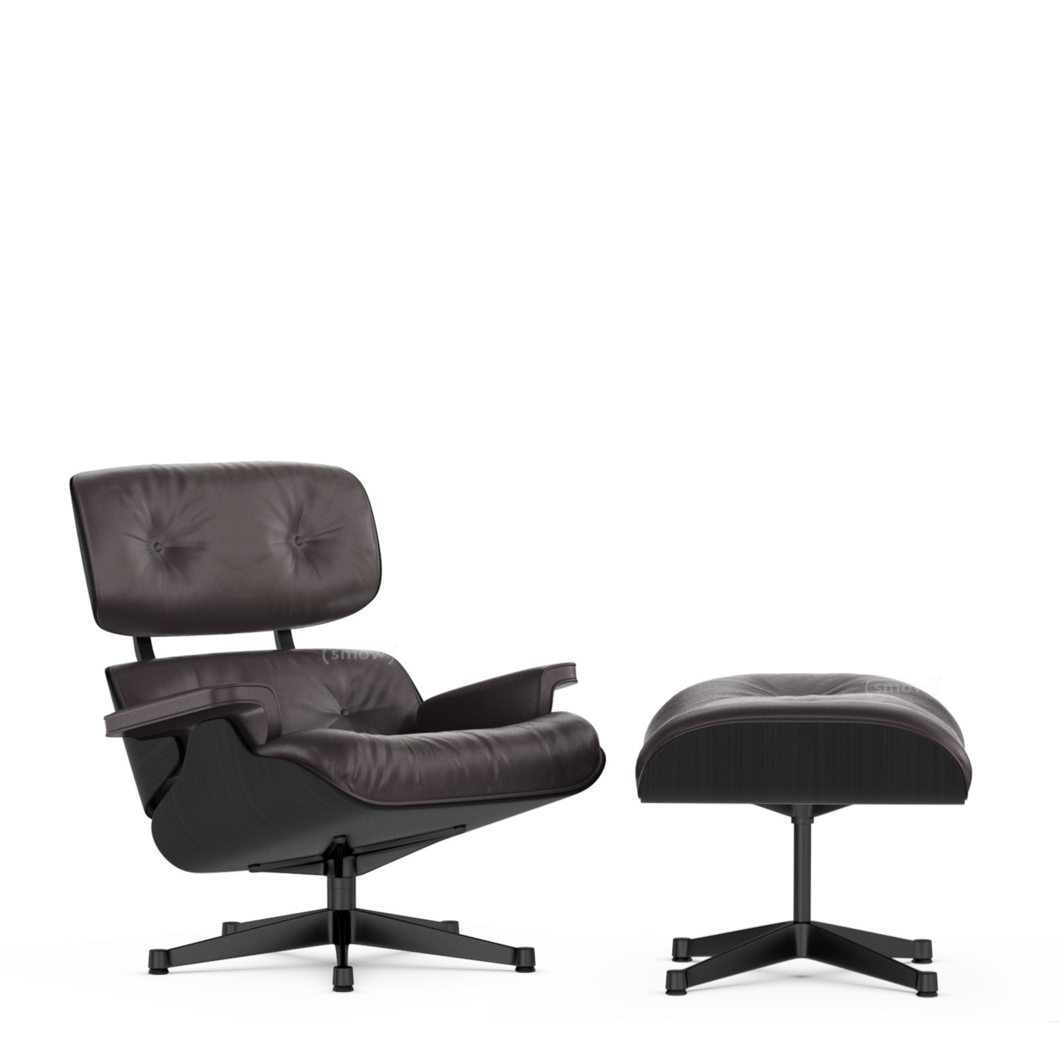 black lounge chair with ottoman