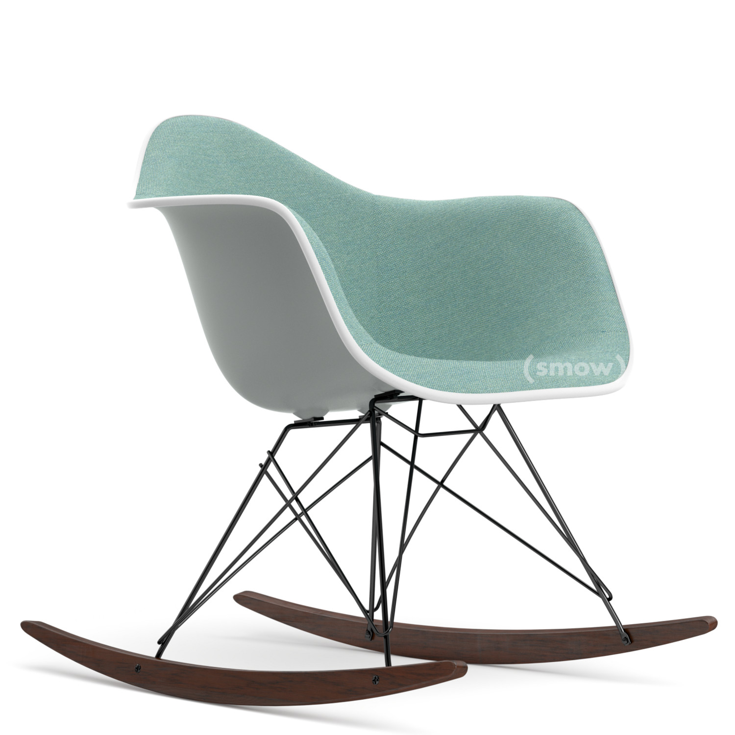 Vitra Rar With Upholstery Light Grey With Full Upholstery Ice Blue Ivory White Basic Dark Dark Maple By Charles Ray Eames 1950 Designer Furniture By Smow Com