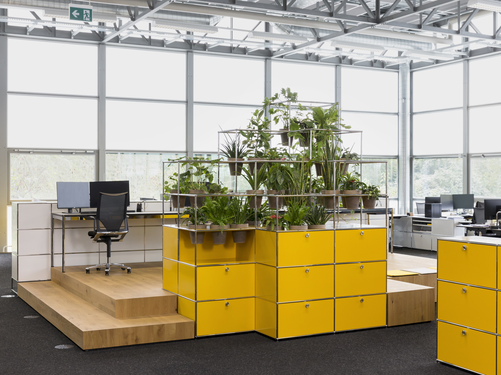 USM Haller sideboard with plant inserts